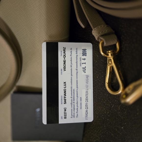 Prada Gray Leather Satchel with Gold-Tone Hardware - Picture 8 of 8